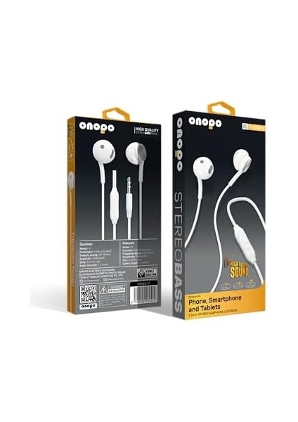 Stereo Kablolu Kulaklık Extra Bass | 3.5mm Kulakiçi Kulaklık, Dahili Mikrofon | 1.2m Kablo | Model V1 fiyatları