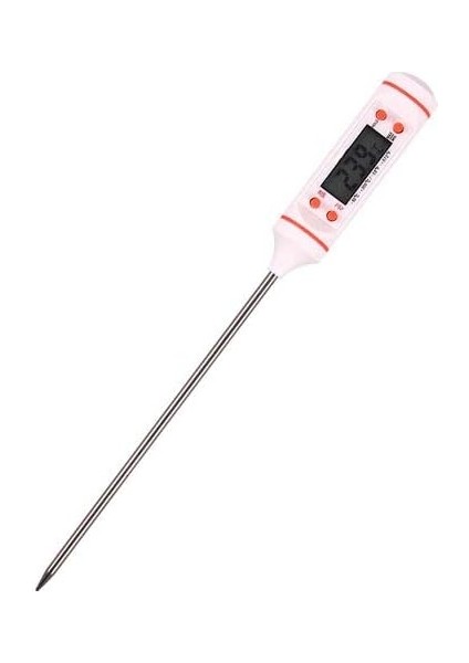 Et Süt Termometresi Sıvı Derecesi Saplamalı Isı Ölçer Beyaz