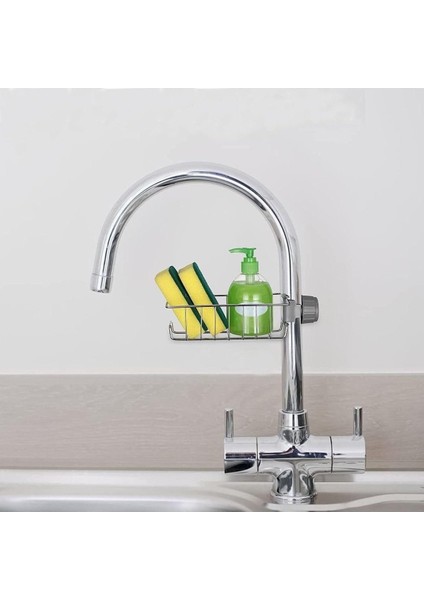 Haus Mutfak Banyo Duş Musluk Üstü Rafı Sabun Sünger Askısı Raf Tek Kat