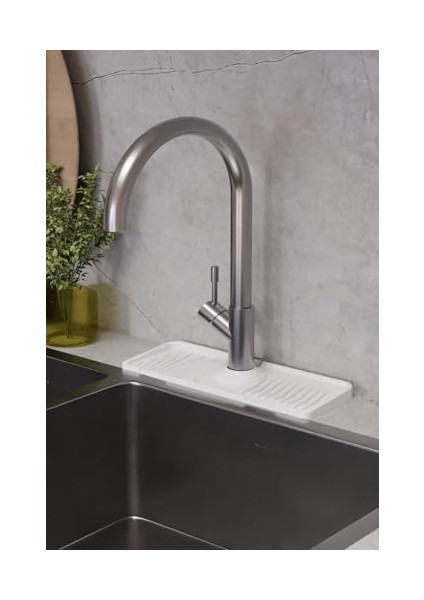 Home Musluk Matı Elastik Silikon Mutfak ve Banyo Için Lavobo Su Tutucu Musluk ve Batarya Matı, Beyaz fiyatları