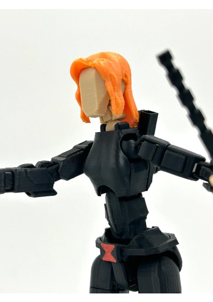 Kara Dul Eklemli Black Widow (Dummy) Figürü - 14 cm Hareketli Aksiyon Figürü fiyatları