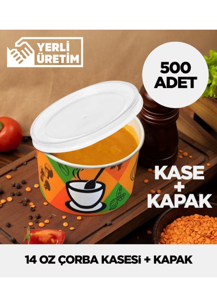 14 Oz Çorba Kasesi + Kapak - 500 Adet