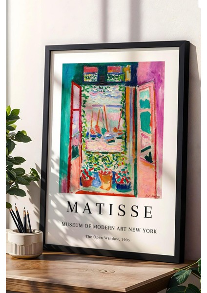 Henri Matisse The Open Window Çerçeveli Tablo - Açık Pencere - Eklektik Tarz Duvar Dekoru fiyatları