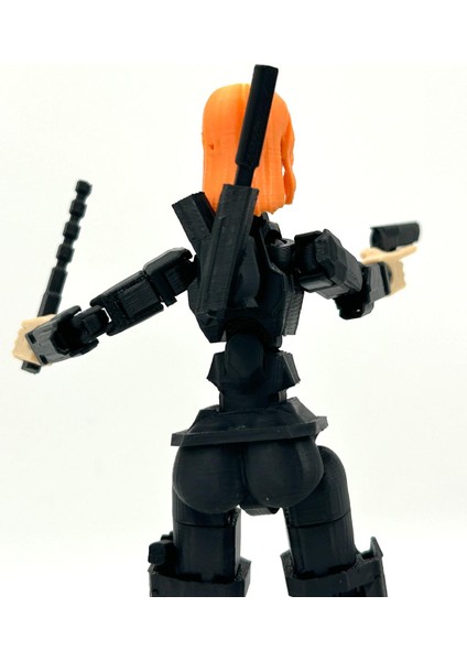 Kara Dul Eklemli Black Widow (Dummy) Figürü - 14 cm Hareketli Aksiyon Figürü