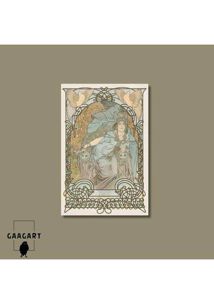 Tekli Dikey Kanvas Alphonse Mucha Lebanese Princess modelleri