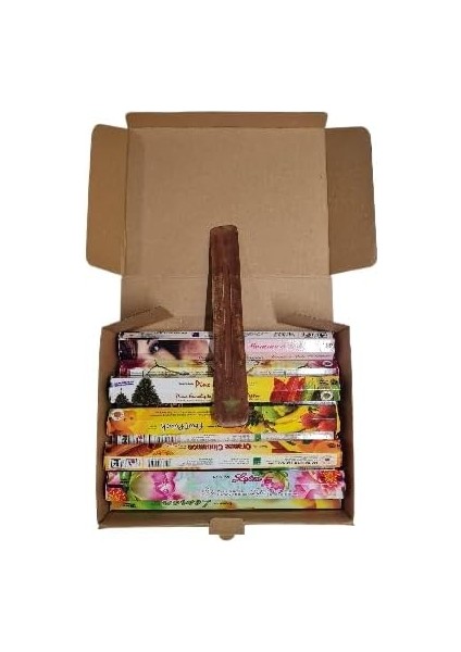 Yüksek Kaliteli Meditasyon Tütsü Seti, Mindfullness Box 200 Adet - 10 Kutu Karışık Farklı Aromalı Koku + Tik Ağacı Tütsülük fiyatları