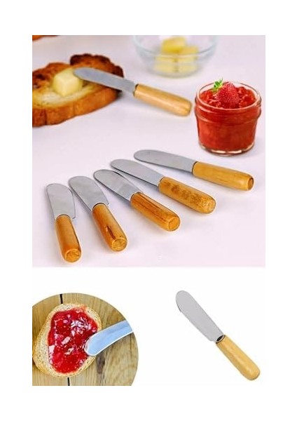 Terayağ Bal Çikolata Bıçağı, 6 Lı Ahşap Saplı Kahvaltı Spatulası modelleri