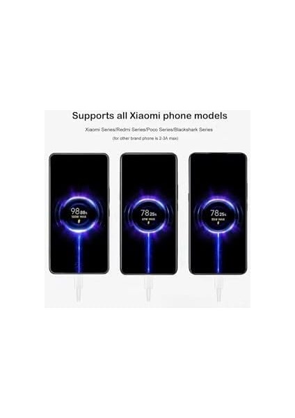 Usb-C 67W Max 6A Hızlı Şarj USB Kablosu, Beyaz 2 Metre modelleri