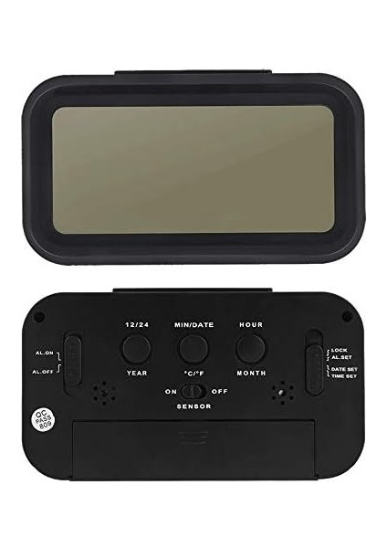 Dekoratif Dijital Alarmlı Saat, 12/24 Dönüştürme Gece Görüşlü Yatak Başucu Saati Masa Saati LED Ekran Pilli Çalar Saat 13 x 4.5x 7.5cm (Siyah) modelleri