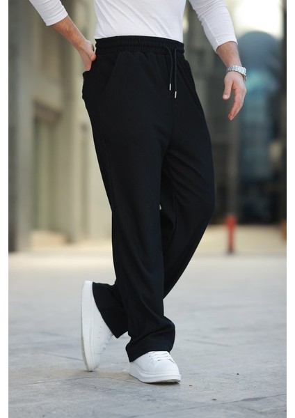 Erkek Bağcıklı Pileli Baggy Pantolon