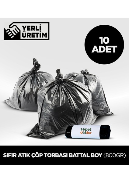 Sıfır Atık Çöp Torbası Battal Boy 800 gr (10 Adet)