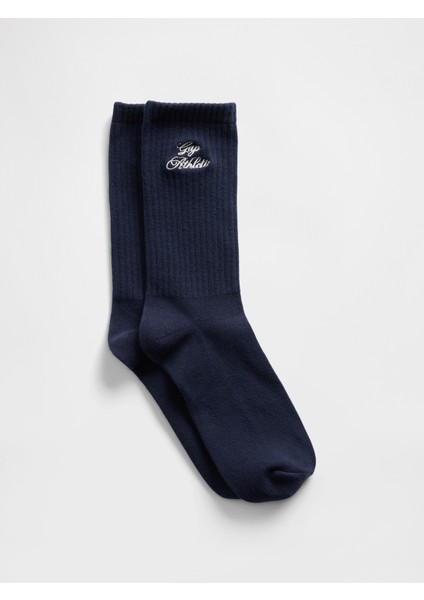 Erkek Lacivert Gap Logo Crew Çorap