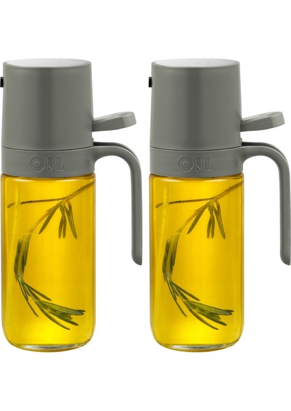 Pişirme Için Zeytinyağı Püskürtücüsü 2'li Set - Yemek Pişirmek Için Çok Yönlü Zeytinyağı Sprey Şişesi - 250 ml / 8 Oz Hava Fritözü, Salata, Izgara, Kavurma, Pişirme Temelleri Için Yağ