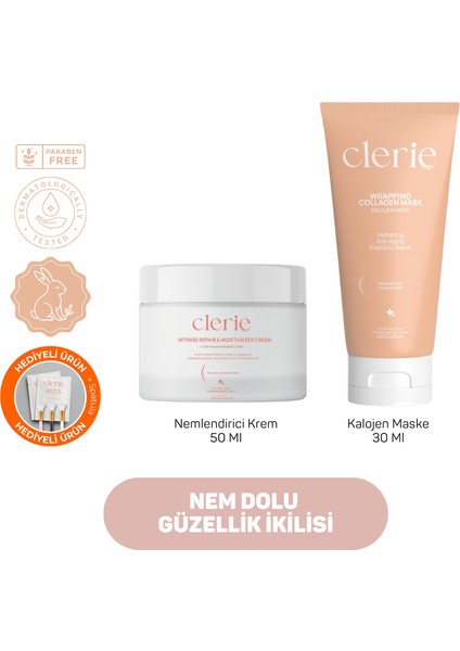 Soyulabilir Kolajen Maske & Nemlendirici Cica Krem Ikili Cilt Bakım Seti – Arındırıcı, Onarıcı, Gözenek Sıkılaştırıcı, Yoğun Nemlendirici ve Porselen Cilt Etkisi Için