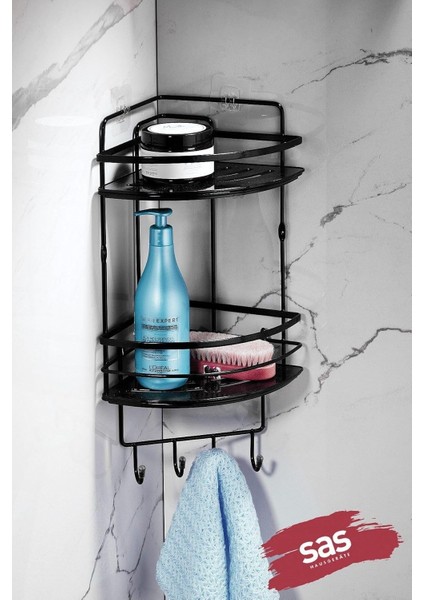 Haus Yapışkanlı Ömür Boyu Paslanmaz Kristal Ayarlanabilir Raf Banyo Düzenleyici Şampuanlık Lk-02 Sssk