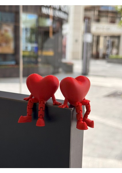 3’lü Oturan Kalpli Kırmızı Biblo Seti / Kalp Seti 3'lü / Kalp Hediyelik fiyatları