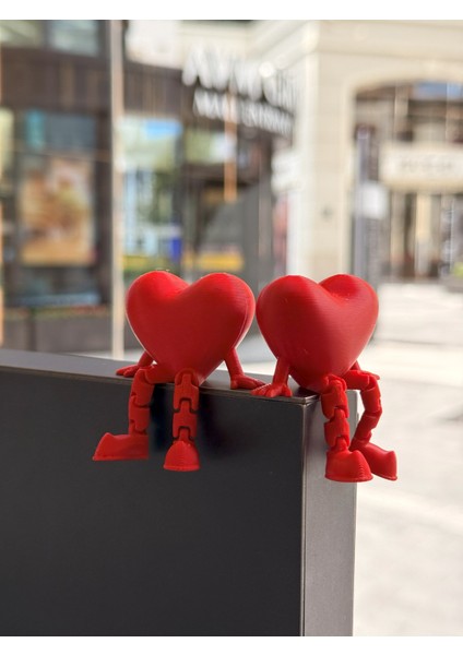 3’lü Oturan Kalpli Kırmızı Biblo Seti / Kalp Seti 3'lü / Kalp Hediyelik indirimleri