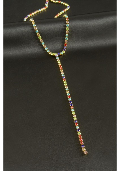 Şerit Taşlı Çelik Y Kolye 2 mm modelleri