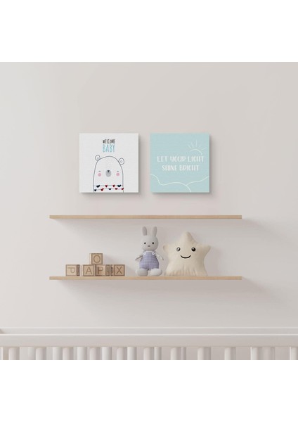 Odasına Özel Minimal Ayı Tasarımlı Kanvas