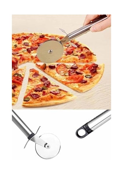 Home Metal Saplı Pizza Ruleti: Paslanmaz Çelik Pizza Kesme Bıçağı, Profesyonel Kesim Için Dayanıklı Tasarım fiyatları