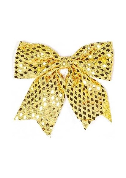 Yılbaşı Süsü Askılı Parlak Pullu Fiyonk Dore 20X20 Cm. modelleri