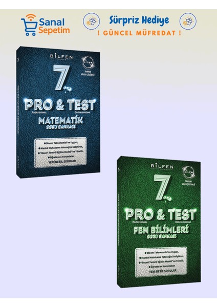 7. Sınıf Pro&test Matematik + Fen Bilimleri Soru Bankaları Set