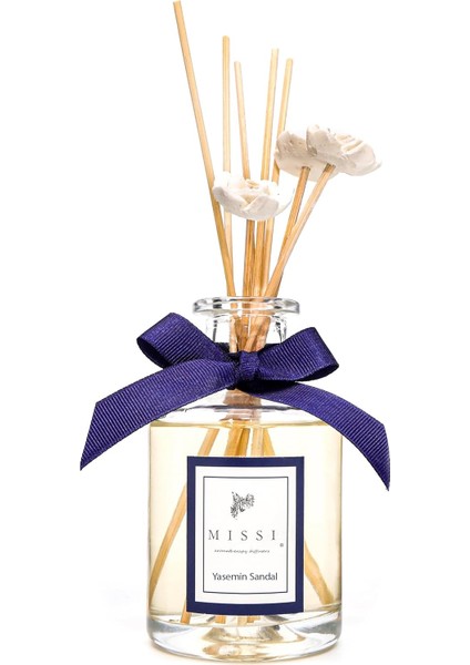 ml Silindir Şişe Bambu Çubuklu Yasemin Sandal Oda Kokusu