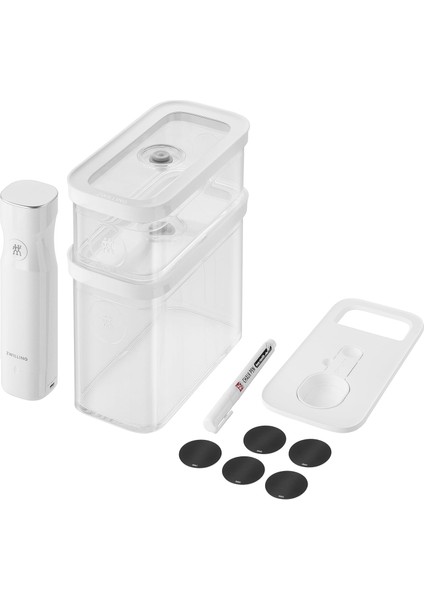 Küp Vakumlu Başlangıç Seti, M / 5 Adet, Şeffaf-Beyaz | Cube Grey Line | No Plug