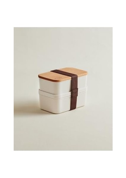 Coco Margot 500ML Ahşap Kapaklı Saklama Kabı, Soft Ekru, 500ML, 2'li fiyatları
