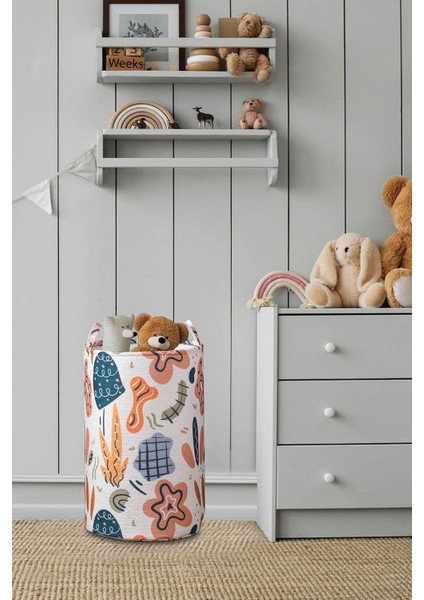 Soyut Desenli Oyuncak Saklama Çantası, Çamaşır Sepeti