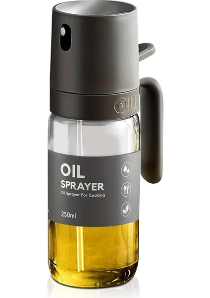 Yağ Püskürtücü Mutfak Aleti Pişirme Için Yüksek Borosilikat Cam Yağ Püskürtücü Bay, 250 ml Zeytinyağı Sprey Şişesi, Airfryer, Salata, Barbekü, Mutfak Pişirme, Kavurma, Koyu Gri