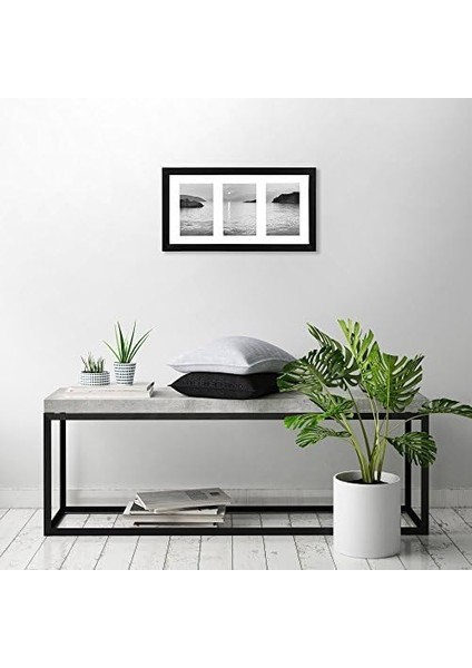(8X14 Black Frame With 3 4x6 Openings) - 20CM x 36CM Collage Picture Frame - Display Three 10CM x 15CM Photos On Your Wall - Perfect As A Family Collage Picture Frame fiyatları