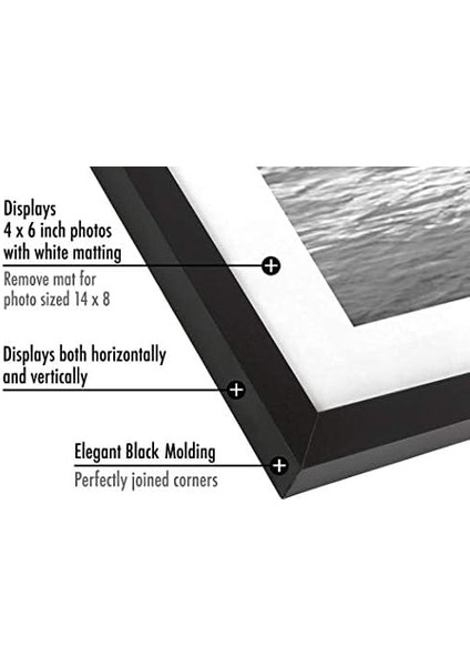 (8X14 Black Frame With 3 4x6 Openings) - 20CM x 36CM Collage Picture Frame - Display Three 10CM x 15CM Photos On Your Wall - Perfect As A Family Collage Picture Frame modelleri