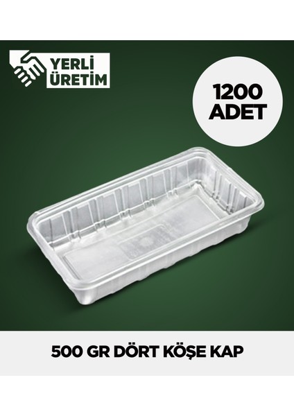 500 gr Dört Köşe Kap 1.200 Adet