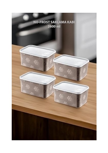 4'lü Set No Frost Saklama Kabı Terra 2600 ml modelleri
