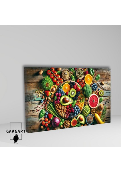 Tekli Yatay Kanvas Duvar Tablosu Diyetisyen Tablosu Sağlıklı Yiyecekler fiyatları