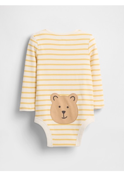 Bebek Sarı Brannan Desenli Bodysuit
