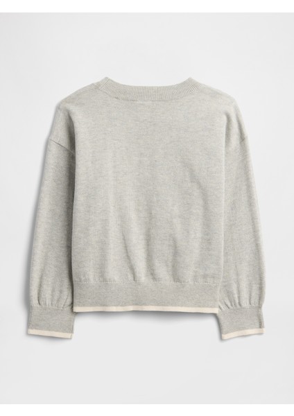 Kız Bebek Gri Intarsia Kazak modelleri