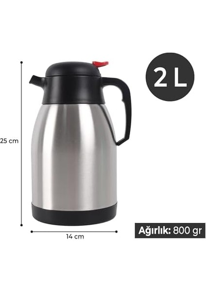 2 Litre Çelik Termos PNG-1200P, Penguen Çay Termosu modelleri