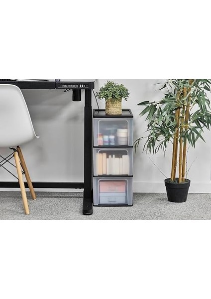 Ohyama, Plastik Çekmece Kutusu, 3 Derin Çekmeceli, Siyah, Easy-Pull Sistemi, A4, A5 ve A6 Formatında, Çalışma Masası Düzenleyici, Ofis, Okul, Kırtasiye Malzemeleri Için, Bpa Içermez, Çekmeceli fiyatları