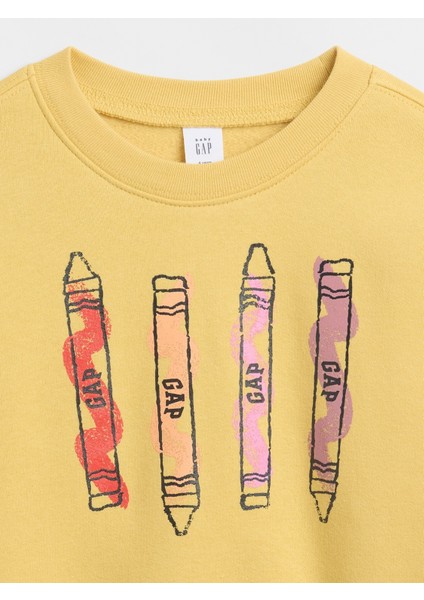 Kız Bebek Sarı Grafik Sweatshirt fiyatları