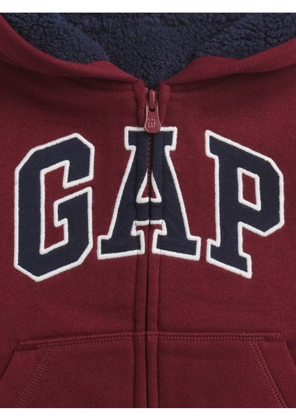Erkek Bebek Bordo Gap Logo Fermuarlı Sweatshirt fiyatları
