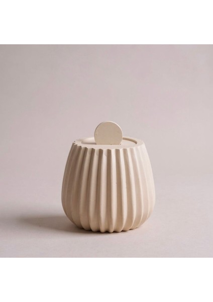 Striped Ahşap Fitilli Soya Mum