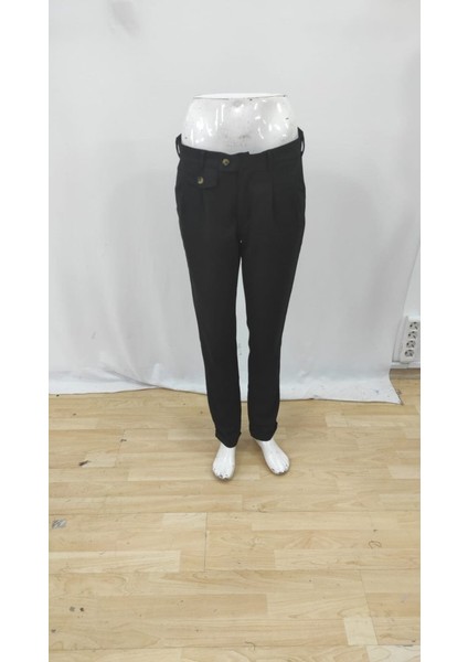 Erkek Belden Düğmeli Cepli Dokuma Pantolon fırsatları