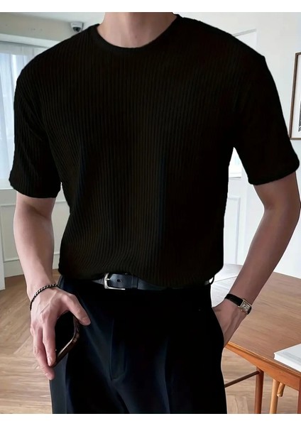 Erkek Kısa Kollu Bisiklet Yaka Triko Bluz fiyatları