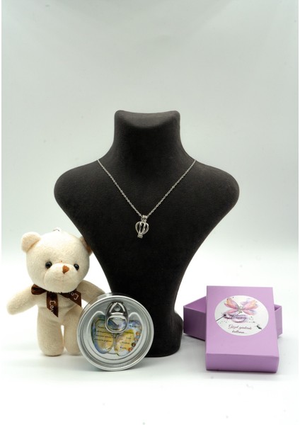 Istiridye Gerçek Inci Kolye Ayıcık Seti Sevgililer Günü Özel Gün Hediyelik