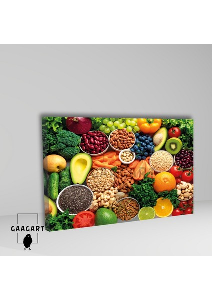 Tekli Yatay Kanvas Duvar Tablosu Avakado ve Sebzeler Diyetisyen fiyatları