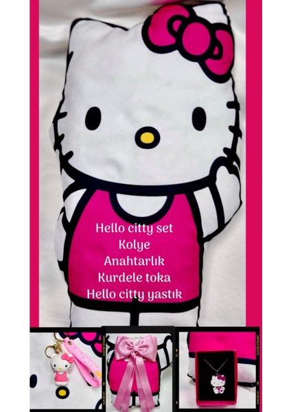 Hello Citty Yastık,anahtarlık,kolye ve Otomatik Fiyonk Toka Sevgili ve Arkadaşlık Hediye Best Friend fiyatları