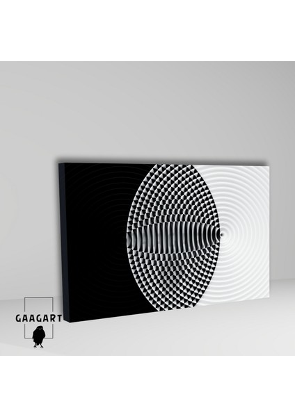 Tekli Yatay Kanvas Duvar Tablosu Iç Içe Geçmiş Yuvarlak Desen fiyatları