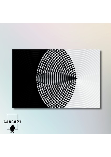 Tekli Yatay Kanvas Duvar Tablosu Iç Içe Geçmiş Yuvarlak Desen modelleri